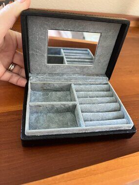 Vintage Danier Compact Leather Jewelry Box